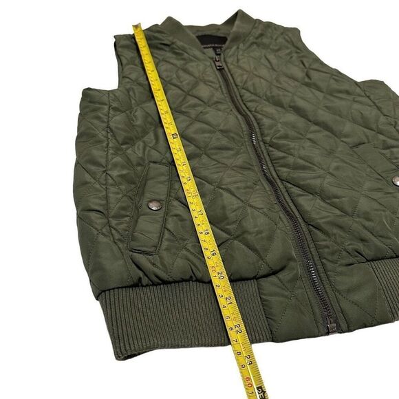 Banana Republic Green Quilted Puffy Puffer Zipper Layering Fall Outdoors Pockets - Picture 7 of 7